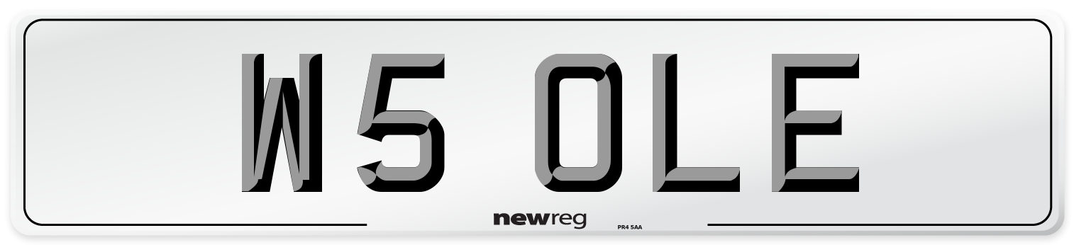 W5 OLE Number Plate from New Reg